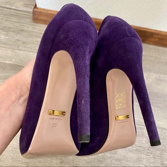 GUCCI purple suede heels - Picture 6 of 6